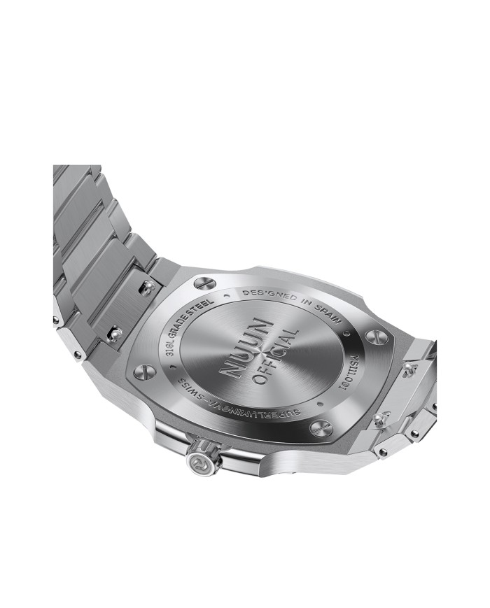 NUNCIER OFFICIAL OROLOGIO MONTRE SLIM 38MM SILVER IN BLACK