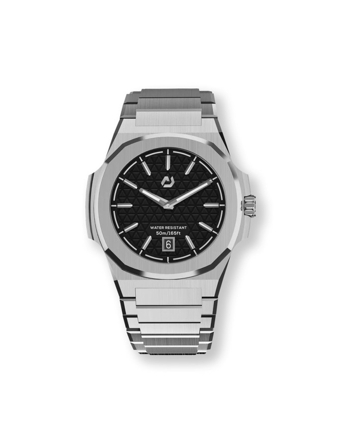 NUNCIER OFFICIAL OROLOGIO MONTRE MT 40,5MM SILVER IN BLACK