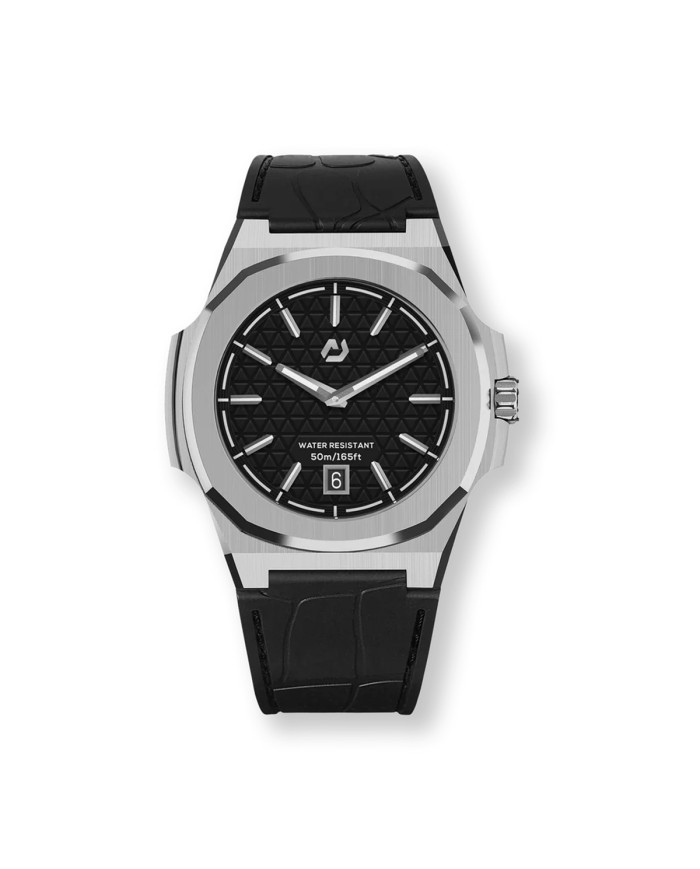 NUNCIER OFFICIAL OROLOGIO MONTRE MT 40,5MM SILVER IN BLACK