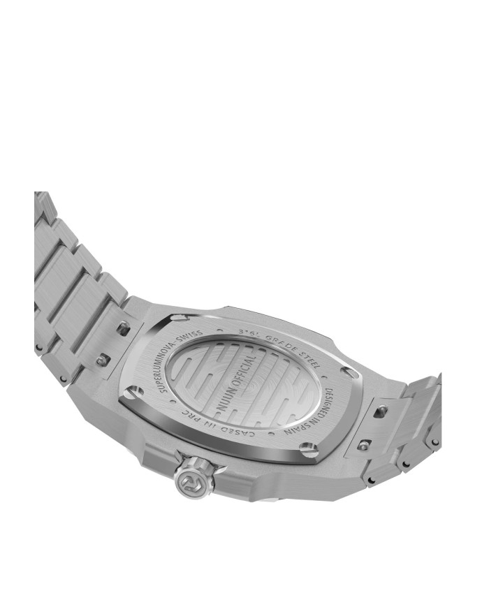 NUNCIER OFFICIAL OROLOGIO MONTRE MT 40,5MM SILVER IN BLACK