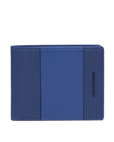 PIQUADRO PORTAFOGLIO UOMO WALLET PQ-EARTH IN TESSUTO E PELLE VEGANA CON PORTAMONETE BLU PU4188S137R 125