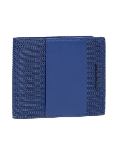 PIQUADRO PORTAFOGLIO UOMO WALLET PQ-EARTH IN TESSUTO E PELLE VEGANA CON PORTAMONETE BLU PU4188S137R 125