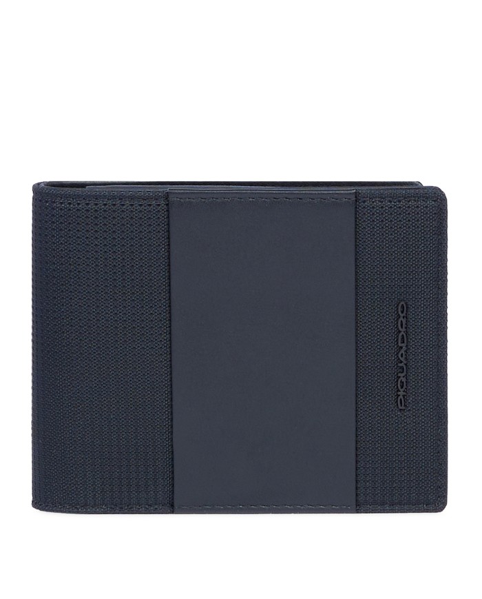 PIQUADRO PORTAFOGLIO UOMO WALLET PQ-EARTH IN TESSUTO E PELLE VEGANA CON PORTAMONETE NERO PU4188S137R 125