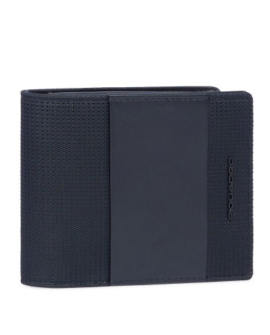 PIQUADRO PORTAFOGLIO UOMO WALLET PQ-EARTH IN TESSUTO E PELLE VEGANA CON PORTAMONETE NERO PU4188S137R 125