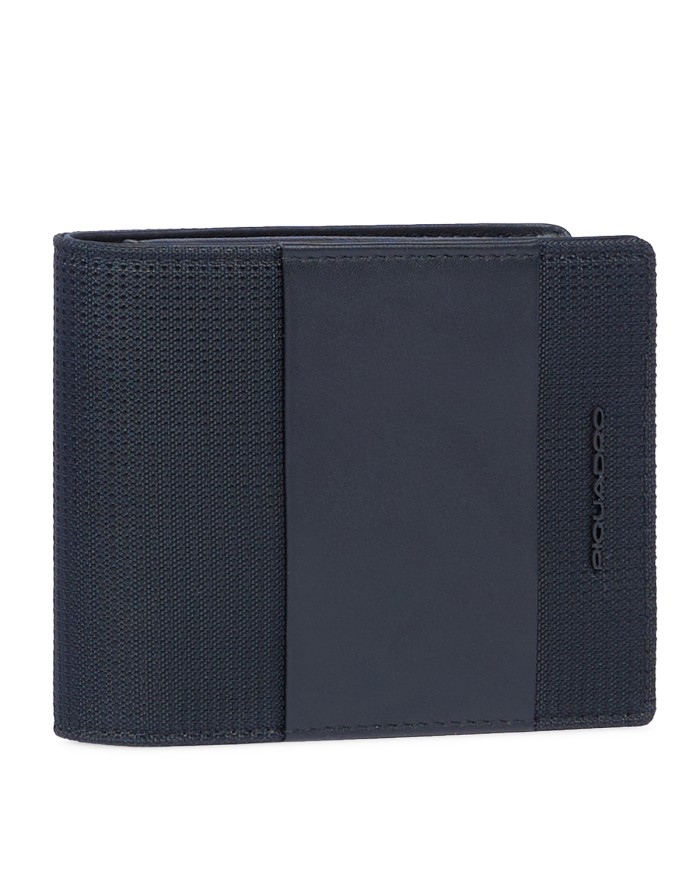 PIQUADRO PORTAFOGLIO UOMO WALLET PQ-EARTH IN TESSUTO E PELLE VEGANA CON PORTAMONETE NERO PU4188S137R 125