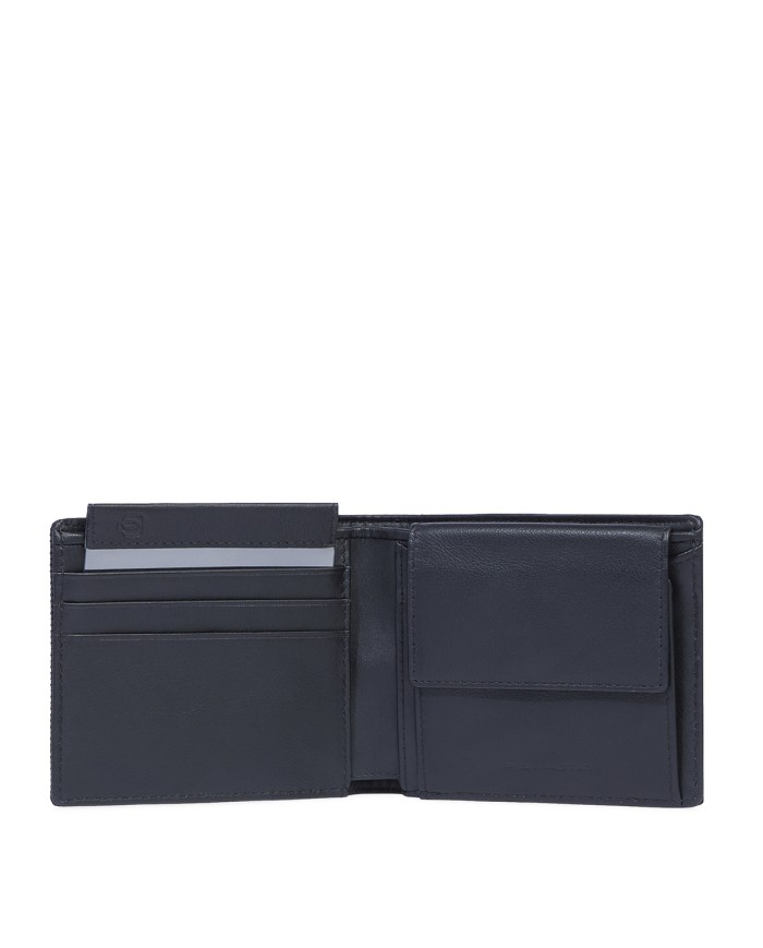 PIQUADRO PORTAFOGLIO UOMO WALLET PQ-EARTH IN TESSUTO E PELLE VEGANA CON PORTAMONETE NERO PU4188S137R 125