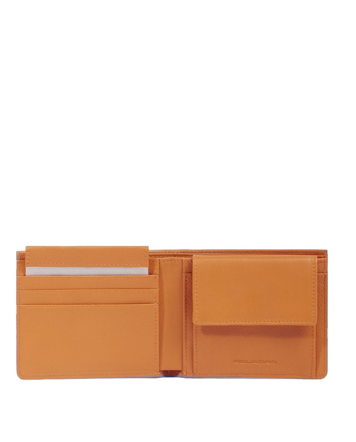 PIQUADRO PORTAFOGLIO UOMO WALLET ATLAS IN PELLE CON PORTAMONETE ARANCIO PU4188S138R 125