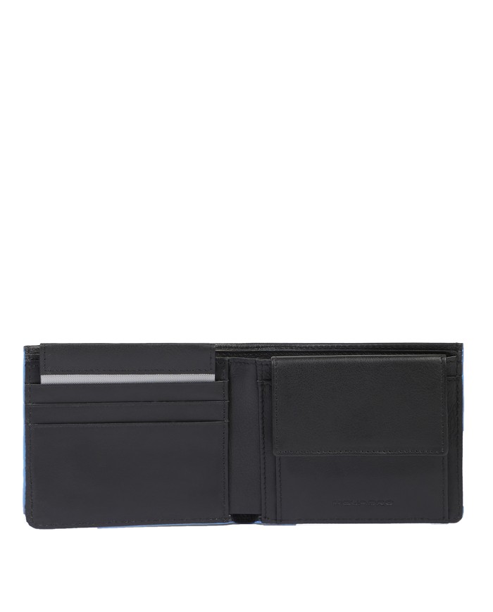 PIQUADRO PORTAFOGLIO UOMO WALLET ATLAS IN PELLE CON PORTAMONETE NERO PU4188S138R 125