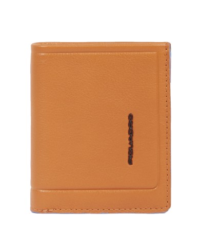 PIQUADRO PORTAFOGLIO UOMO WALLET VERTICALE ATLAS IN PELLE CON PORTAMONETE ARANCIO PU5964S138R 125