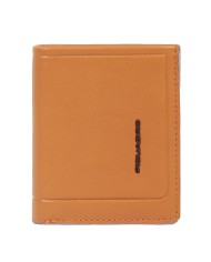 PIQUADRO PORTAFOGLIO UOMO WALLET VERTICALE ATLAS IN PELLE CON PORTAMONETE ARANCIO PU5964S138R 125