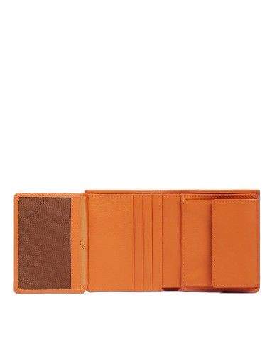 PIQUADRO PORTAFOGLIO UOMO WALLET VERTICALE ATLAS IN PELLE CON PORTAMONETE ARANCIO PU5964S138R 125