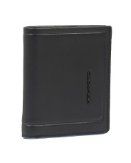 PIQUADRO PORTAFOGLIO UOMO WALLET VERTICALE ATLAS IN PELLE CON PORTAMONETE NERO PU5964S138R 125