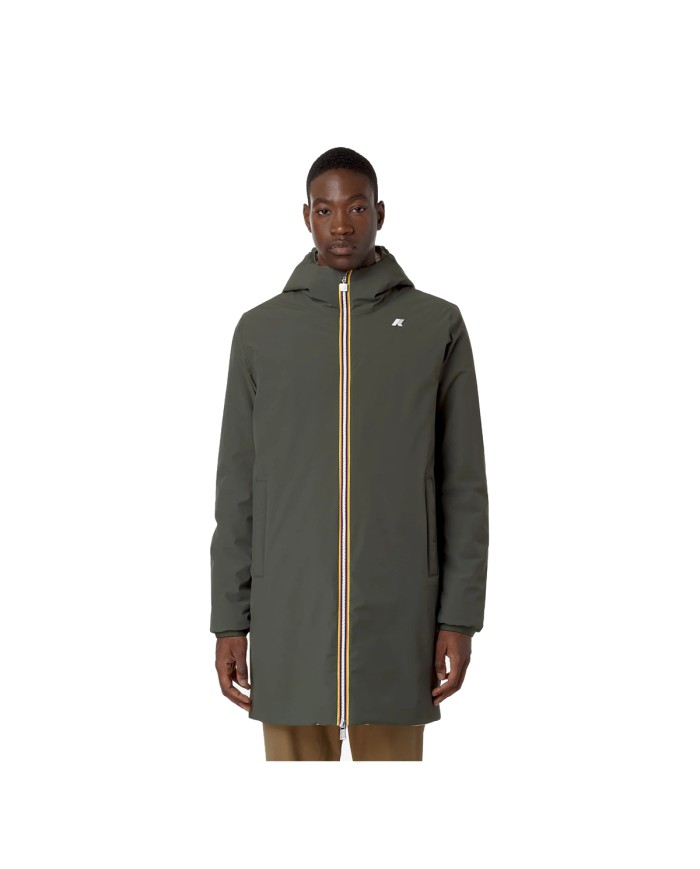 K-WAY GIACCA UOMO JACOB ST WARM REVERSIBLE BLACK GREEN DOUBLE K6128WW CO