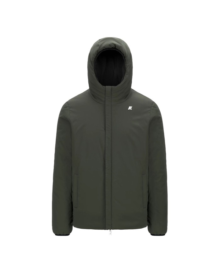 K-WAY GIACCA UOMO JACK ST WARM REVERSIBLE BLACK GREEN DOUBLE K6128VW CO