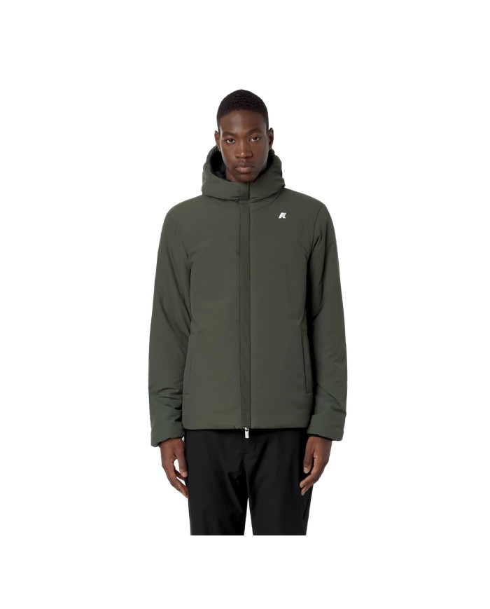 K-WAY GIACCA UOMO JACK ST WARM REVERSIBLE BLACK GREEN DOUBLE K6128VW CO