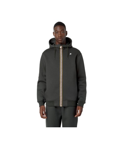 K-WAY FELPA UOMO RAINER SPACER GREEN BLACKISH K2141DW CO