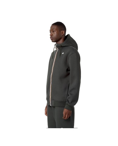 K-WAY FELPA UOMO RAINER SPACER GREEN BLACKISH K2141DW CO
