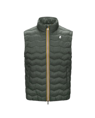 K-WAY GIACCA GILET UOMO VALEN QUILTED WARM GREEN BLACKISH K6114RW CO