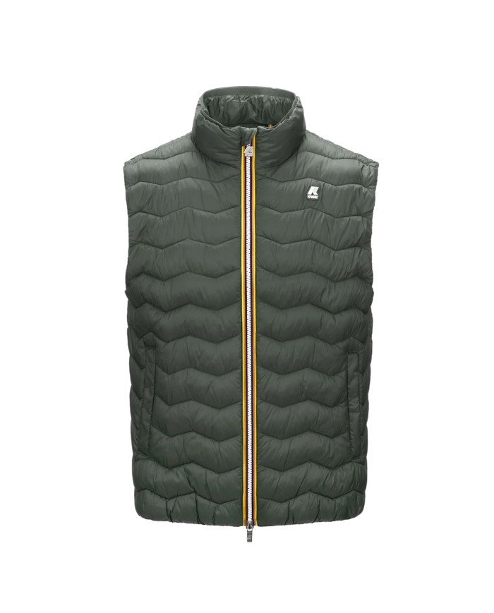 K-WAY GIACCA GILET UOMO VALEN QUILTED WARM GREEN BLACKISH K6114RW CO