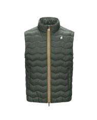 K-WAY GIACCA GILET UOMO VALEN QUILTED WARM GREEN BLACKISH K6114RW CO