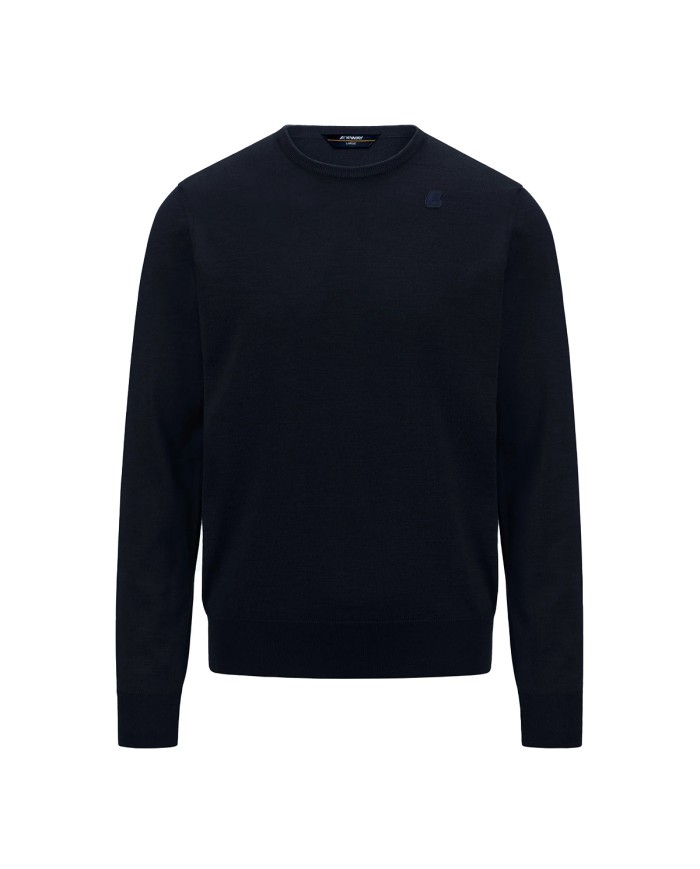 K-WAY FELPA UOMO SEBASTIEN MERINO BLUE DEPHT K6113BW CO