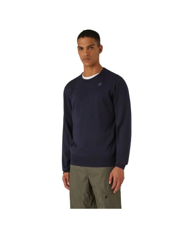K-WAY FELPA UOMO SEBASTIEN MERINO BLUE DEPHT K6113BW CO
