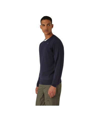 K-WAY FELPA UOMO SEBASTIEN MERINO BLUE DEPHT K6113BW CO