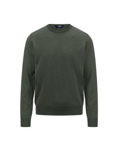 K-WAY FELPA UOMO SEBASTIEN MERINO GREEN BLACKISH K6113BW CO