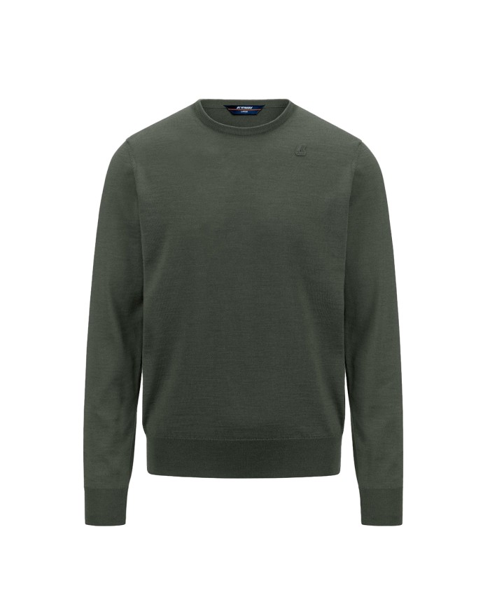 K-WAY FELPA UOMO SEBASTIEN MERINO GREEN BLACKISH K6113BW CO
