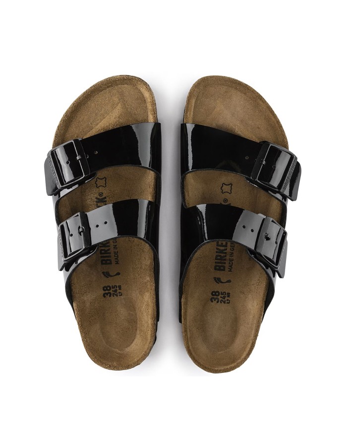 BIRKENSTOCK SANDALO DONNA ARIZONA BLACK SHINY BIRKO 1005292 CO