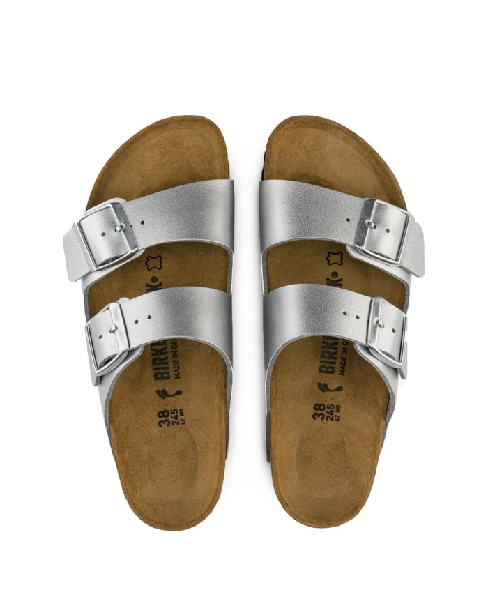 BIRKENSTOCK SANDALO DONNA ARIZONA SILVER BIRKO 1028401 CO