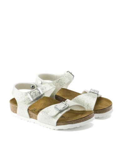 BIRKENSTOCK SANDALO BIMBA RIO KIDS PLAIN SPARK WHITE 1015658