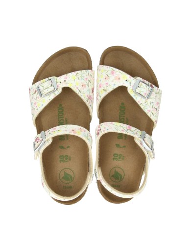 BIRKENSTOCK SANDALO BIMBA RIO KIDS FLOWER WHITE 1018800