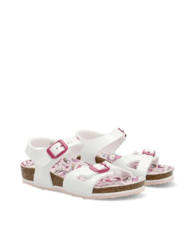 BIRKENSTOCK SANDALO BIMBA RIO KIDS PATENT UNICORN WHITE 1018864