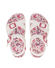 BIRKENSTOCK SANDALO BIMBA RIO KIDS PATENT UNICORN WHITE 1018864