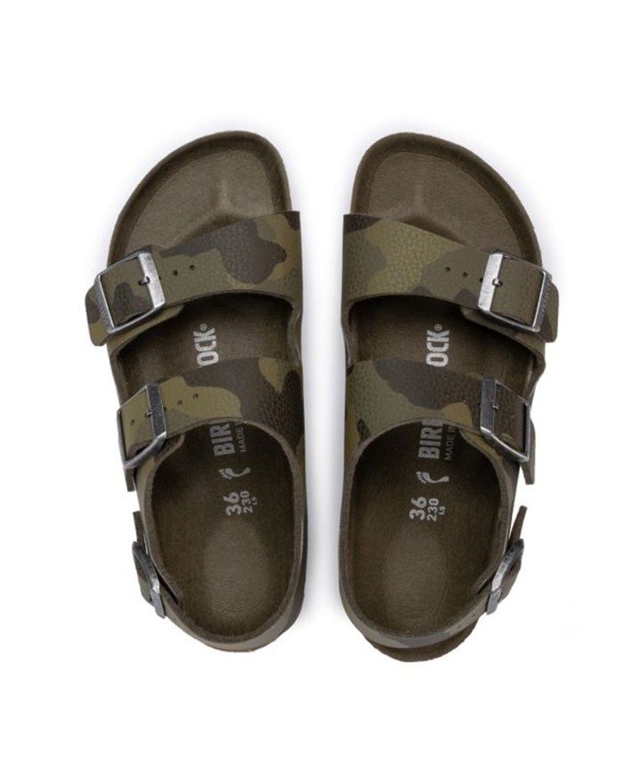 BIRKENSTOCK SANDALO BIMBO MILANO CAMOUFLAGE GREEN DESERT 1014590