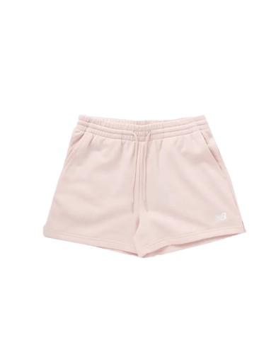 NEW BALANCE BERMUDA SPORTIVI DONNA ESSENTIALS FRENCH TERRY SHORT SMALL LOGO ROSE SUGAR WS41500RSG 125