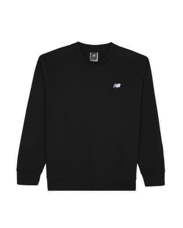 NEW BALANCE FELPA UOMO FRENCH TERRY SMALL LOGO CREW BLACK MT41507BK 125