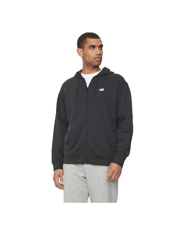 NEW BALANCE FELPA UOMO STACKED LOGO FRENCH TERRY FULL ZIP HOODIE BLACK MJ41501BK 125