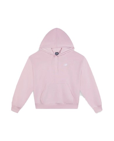 NEW BALANCE FELPA DONNA ESSENTIALS FRENCH TERRY HOODIE SMALL LOGO ROSE SUGAR WT41507RSG 125