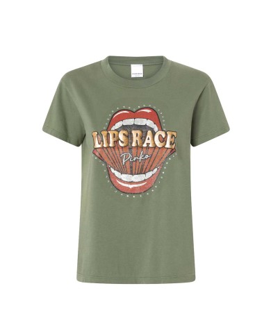 PINKO T-SHIRT JERSEY LIPS RACE VERDE 125