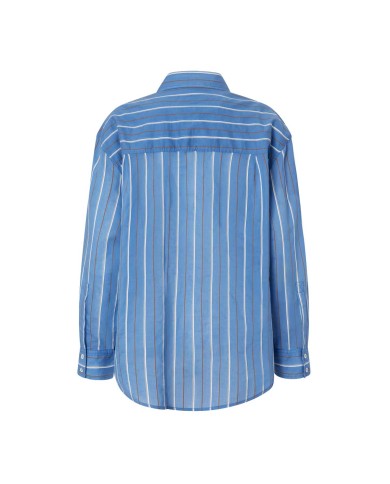 PINKO CAMICIA A RIGHE CON RICAMO GIOIELLO BLUETTE/BIANCO 125